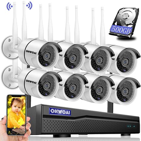 [Dual Antennas for WiFi Enhanced] Security Camera System Wireless,8 CH Wireless Surveillance Camera System and 4Pcs 1080P Weatherproof IP Camera,Night Vision,Remote View,Motion Alert,2TB Hard Drive