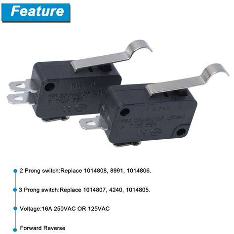 1014807 & 1014808 Micro Switch for Compatible with Club Car Golf Cart DS & Precedent, 2 and 3 Prong Terminal Micro Switch Speed Forward Reverse, 12A 125/250VAC Replaces for 430-115 Stens Limit Switch