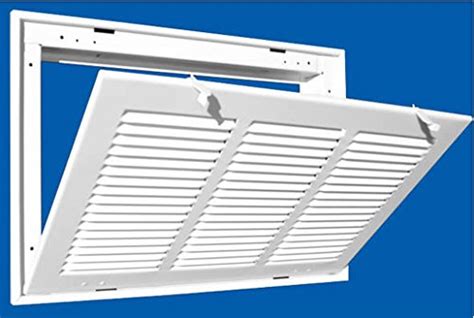 Super Sale 🛒 14" X 24 Steel Return Air Filter Grille for 1" Filter - Fixed Hinged - Ceiling Recommended - HVAC Duct Cover - Flat Stamped Face - White [Outer Dimensions: 16.5 X 25.75]