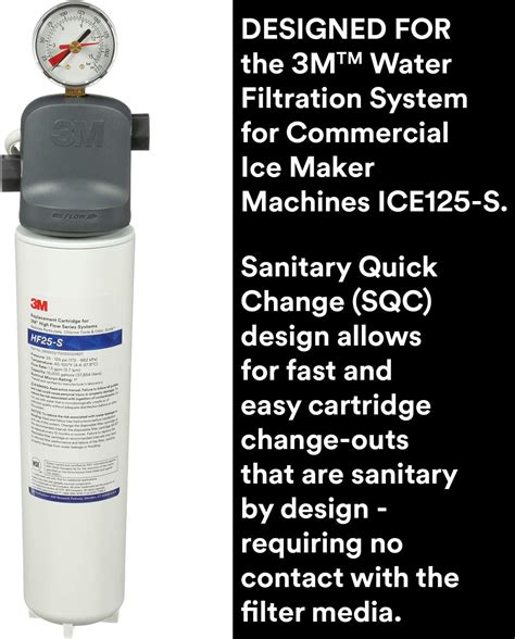 3M Water Filtration System for Commercial Ice Maker Machines ICE125-S, High Flow Series, Reduces Sediment, Chlorine Taste and Odor, Inhibits Scale, 1.5 GPM, 10,000 Gallon Capacity