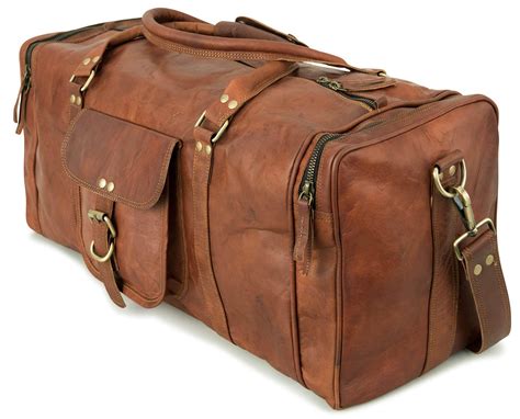 🔥 Cashback up to 70% Berliner Bags Vintage Leather Duffle Bag New York L for Travel or the Gym, Overnight Bag for Men and Women - Brown