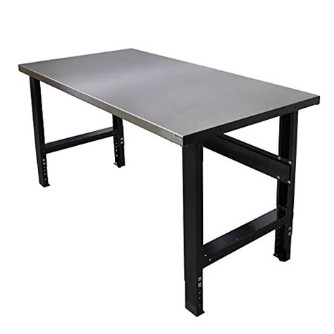 🛒 Crazy Deals Borroughs Adjustable Height Workbench with Stainless Steel Top, 28 x 72 in, Commercial Grade, 16 Gauge Steel