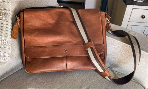 COCHOA 14 Inch Laptop Distressed Vintage Real Leather Messenger Satchel Shoulder Bag (Cognac)