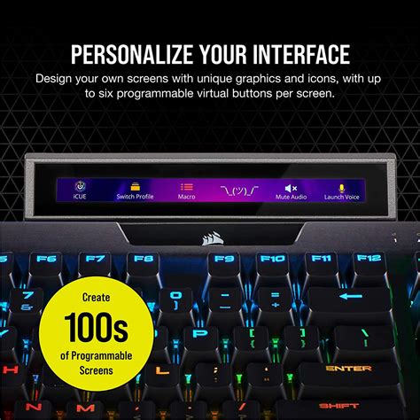 Creative Product Corsair iCUE NEXUS Companion Touch Screen – 5” Diagonal Screen – 6 Programmable Virtual Macro Buttons – Live System Readouts – iCUE-compatible Device Control – Connect to Keyboard or Standalone Base