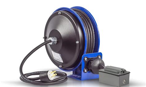 🛒 Crazy Deals Coxreels PC10L-3012 Compact Efficient Heavy Duty Retractable Power Cord Reel, 30 ft. Capacity, 12/3, without Cord, Made in USA