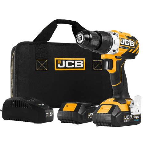 Tech Deals 🔥 JCB Tools - 20V, 2-Piece Power Tool Set - Brushless Combi Drill, Brushless Impact Driver, 2 x 2.0Ah Batteries, Charger, Tool Bag - For Home Improvements, Long Screw Work, Decking, Drilling, Shelving