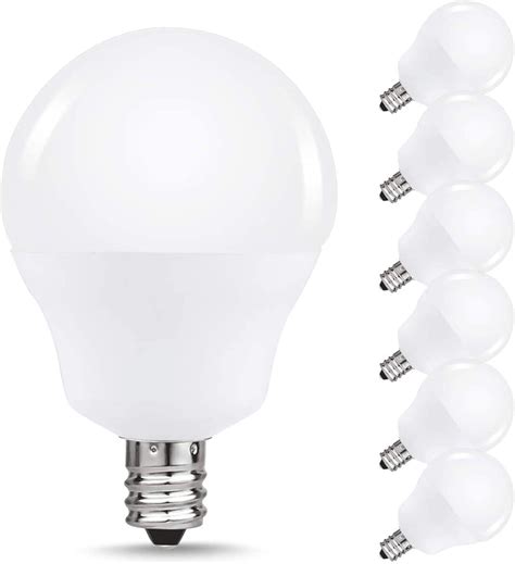 JandCase LED Globe Candelabra Light Bulbs, 2W(25W Equivalent), 250lm, Soft White 3000K, LED Bulbs for Ceiling Fan, E12 Base, Tiny G14 Bulbs, Not Dimmable, 6 Pack