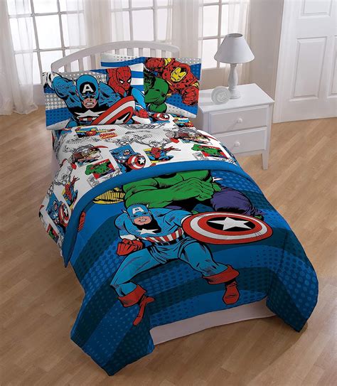 Jay Franco Avengers Comics Good Guys 5 Piece Full Bed Set (Offical Marvel Product)
