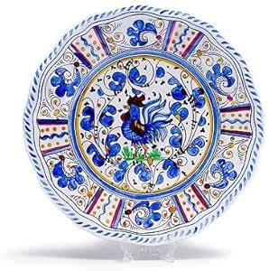 New Arrivals Le Cadeaux Rooster Blue - Melamine Dinner Plates - Set of 8