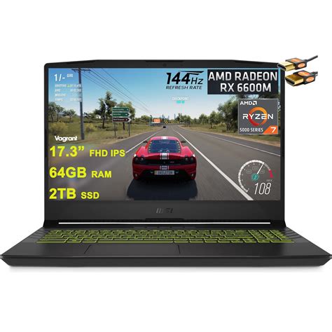 MSI Alpha 17 AMD Gaming Laptop: 17.3" 144Hz FHD 1080p, Ryzen 7 4800H, AMD Radeon RX5600M, 16GB, 1TB NVMe SSD, WiFi 6, RGB Keyboard, Win10, Aluminum Black (A4DEK-011)