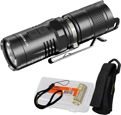 Black Friday - 50% OFF NITECORE MT10C 920 Lumen Multitask Tactical Flashlight with Red Light, 2x Rechargeable Batteries, Charger, and LumenTac Battery Organizer
