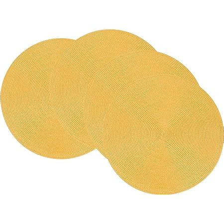 Now Designs Disko Round Placemats, Disko Honey, Set of 4