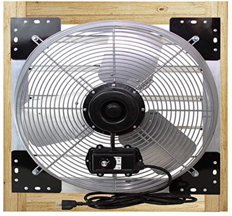VES Exhaust Fan, 3 Speed Shutter Fan, Box Fan, with 9 Foot Cord for Indoor or Outdoor Ventilation (16 Inches with Control)
