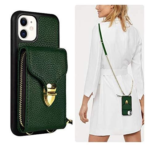 New Deal iPhone 11 Wallet Case, JLFCH iPhone 11 Crossbody Case with Zipper Credit Card Slot Holder Wrist Strap Lanyard Protective Cover Women Girl Purse for Apple iPhone 11 6.1 inch - Snake Grain Khaki